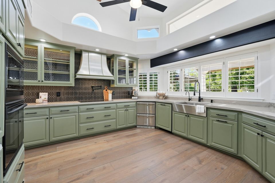 Kitchen with skylights